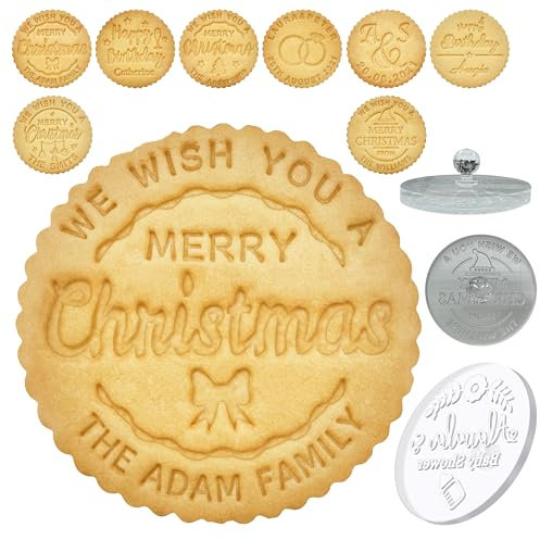 Timbro per Biscotti Personalizzato di Natale - Stampini con Nome di Famiglia, Matrimonio, Compleanno, Baby Shower