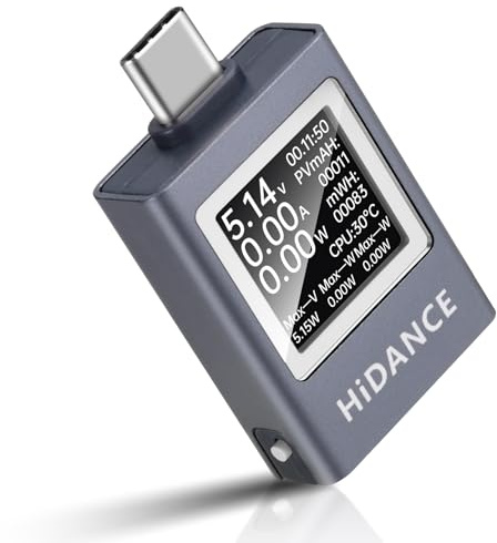 diymore USB C Tester 4.5~50V 12A USB Messgerät Digital Multimeter Strommessgerät USB Power Meter, Spannung Voltmeter, Strommesser, Leistungskapazität Detektor