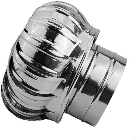 FUANA Chapeau de cheminée rotatif en acier inoxydable pour tuyaux (Ø 150 mm)