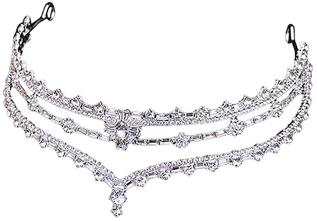 FRCOLOR Tocado de Boda para Novia Diadema con Diamantes de Imitación Diadema para Novia Adornos para El Cabello para