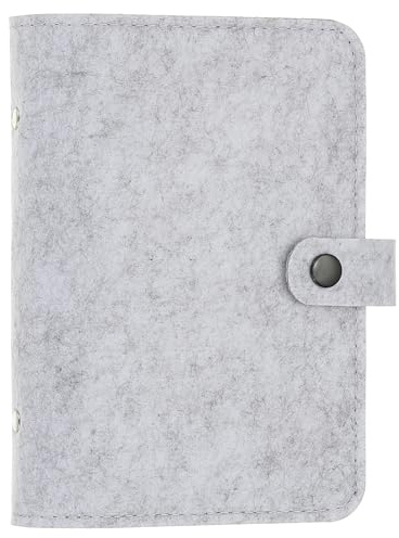 PATIKIL A5 Carpeta De Fieltro, Cubierta Suave De 6 Anillos Recargable Para Cuaderno Con Bolsillo Para Papel De Relleno, Accesorios Para Diario De Presupuesto, Gris Claro
