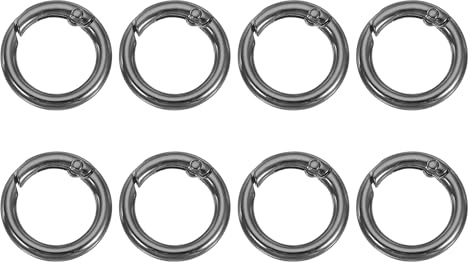 PATIKIL Anillos O con resorte de metal 8Pcs 1 pulgada Negro 25mm | Clip redondo, metal, para llaveros hebillas de cierre para cadenas de llaves bolsos carteras correas correas para perros