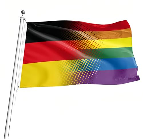 Regenbogen Flagge Deutschland 90x150 cm – LGBT Pride Flagge für Partys