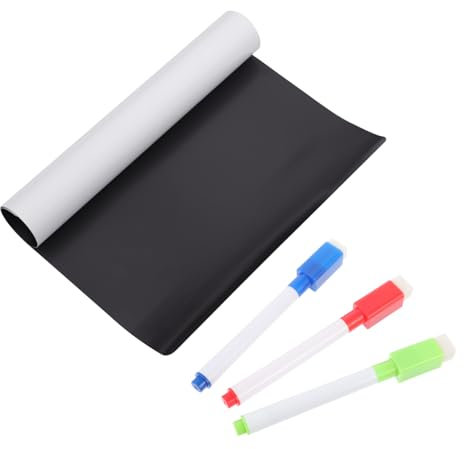 Angoily 1 Satz Magnetisches Whiteboard mit Wiederbeschreibbaren Kühlschrankstickern und Markern für Notizen Planungen und Kreative Zeichnungen für Zuhause und Büro