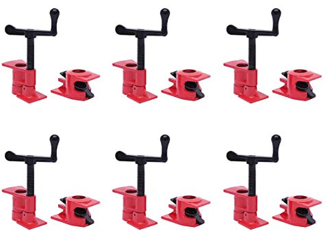 4 Stück Rohrschraubzwinge Rohrklemmen Rohrzwingen 3/4 Zoll Rohr Schraubzwingen Set Schraubstock für Holzbearbeitung Holz-Metall-Klemmen-Set für DIY Holzbearbeitung