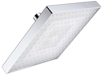 Alcachofa de ducha cuadrada LED de 8 pulgadas con luz controlada por temperatura ABS cuadrada LED, cabezal de ducha de lluvia de bajo consumo