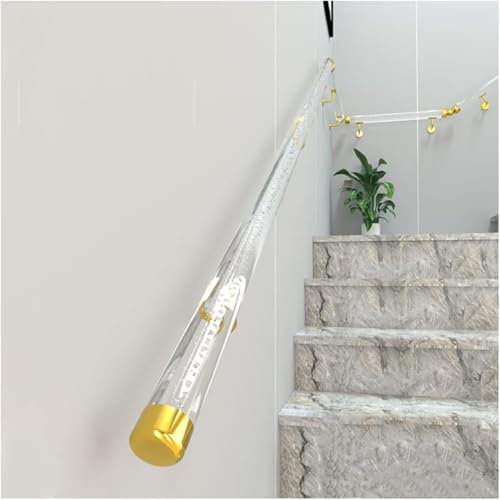 Barandilla flotante para escaleras Pasamanos de escalera for interiores, pasamanos de seguridad de cristal acrílico, pasamanos antideslizante for escaleras, escalones for interiores y exteriores(150cm