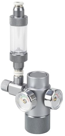 DONGKER CO2-Regler für Aquarien, Aquarium CO2 Druckminderer, Dual-Gauge-Display, CO2 Druckregler Ventil mit Rückschlagventilanlage, Schnittstelle W21,8