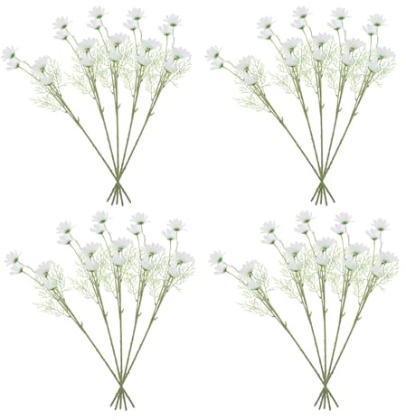 Alipis 20 Pezzi Di Fiori Di Bouquet Di Margherite Di Margherite Artificiali Realistiche Finte