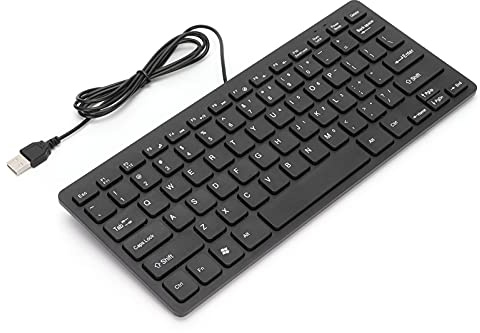 Brrnoo Clavier Filaire, Clavier Compact Portable Compact et Filaire pour Ordinateur Portable (Black)