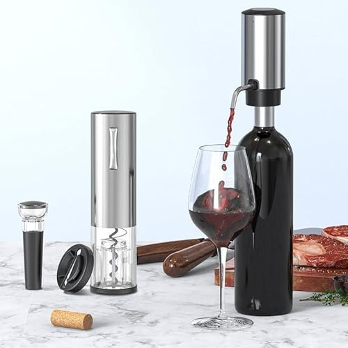 Decanter elettrico per vino, aeratore elettrico per vino, erogatore automatico ricaricabile in acciaio inox
