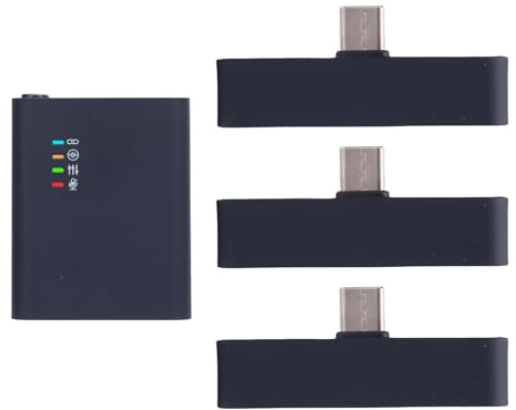 ERYUE Microfonico Lavalier Wireless Professionale 3 Ricevitori Riduzione del Rumore Leggero Plug and Play per Telefoni Computer Fotocamere, Microfono per Interviste, Lezioni Online