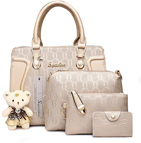Women's Fashion Handbags Tote Bags Shoulder Bag Top Handle Satchel Purse Set 4pcs