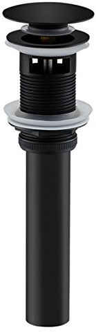 TRUSTMI Fregadero de baño de latón Macizo Clic-clac desagüe con rebosadero,Color Negro Mate