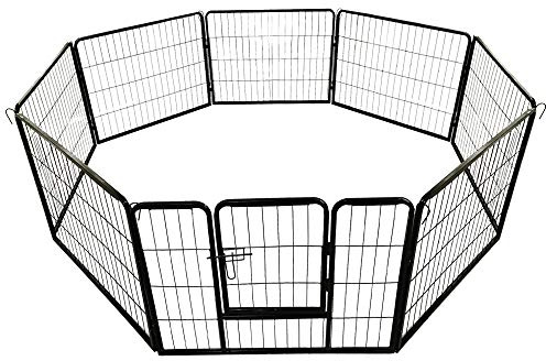 petigi Welpenauslauf XL, 8-teilig, Element-Maß: 60x80 cm, pulverbeschichteter Stahl, Welpenlaufstall, Gehege für Hunde, Hasen, Meerschweinchen, Katzen, pflegeleicht, Käfig