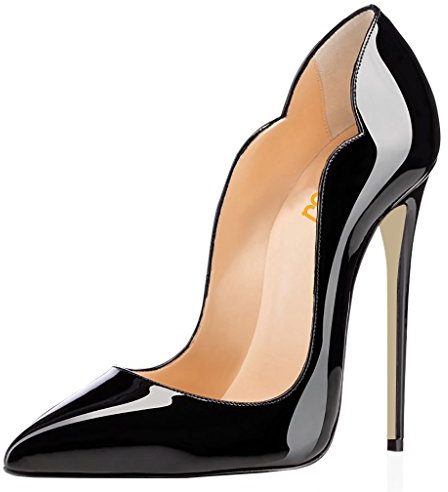 FSJ Women Classic Pointed Toe High Heels Sexy Stiletto Pumps Office Lady Dress Shoes Size 9.5 Black