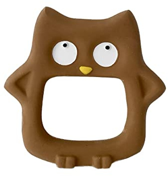 Cloud and Cuckoo My Friend Hoot Teether | Suitable for Newborn Babies | Easy to Hold | Easy-Hold Handle | Free from BPA + PVC | Non Toxic + Free from Plastic | Natural Rubber Teething Toy