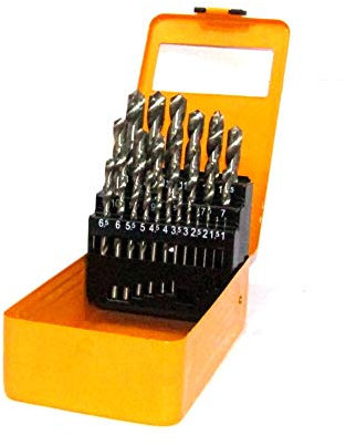 FAST WORLD SHOPPING ® Set 25 Punte Elicoidali Hss Per Trapano Da 1 A 13 Mm Con Astuccio Punta Per Ferro Legno