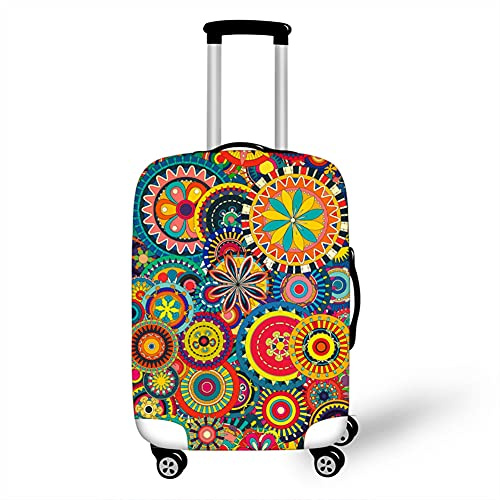 Elastisch Kofferhülle, DOTBUY 3D Reise Kofferschutzhülle Gepäck Cover Reisekoffer Hülle Schutz Bezug Schutzhülle Waschbare Reisetasche Kofferbezug (Mandala,L (26-28 Zoll))