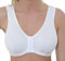 Gemm Womens Stretch Soft Cotton Lycra Non Wired Front Fastening Comfortable Bra White, 46