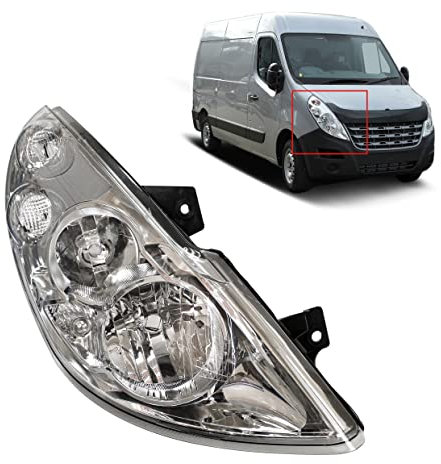 Faro delantero derecho para Bus Master Movano 2010 – 2014, faro principal delantero con servomotor