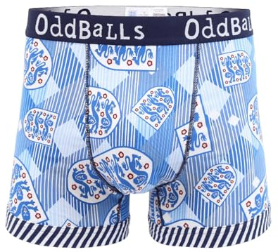 OddBalls | England FA Retro | Men's Boxer Shorts | The Underwear Everyone is Talking About | 1 Pack | X-Large