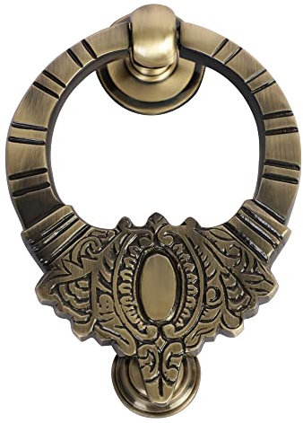 Dekorativer goldener Messing-Türklopfer, viktorianischer Stil, Messing, Türklopfer, Türdekoration mit antikem Finish, robustes Messing, runder Maharaja-Türklopfer (dekorativ)