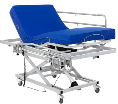 Geriafy Cama Articulada con Carro Elevador, colchón y barandillas 90x190 cm | Elevable eléctricamente, barandillas abatibles, colchón viscoelástico con funda impermeable