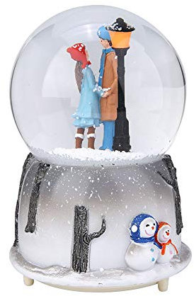 Carillon con Palla di Neve Natale, Carillon Musicale con Palla di Neve Ornamento da Tavolo Figlia Kid Ricompensa Giocattolo per la Famiglia Festeggia con Luce a LED