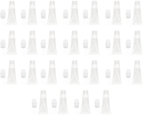 Återfyllningsbar Lip Gloss Tub - 25st Klar Mjuk Mini Tom Kosmetikbehållare för Schampo, Body Lotion 5ml - Söt för DIY Lip Balm, Comestic Makeup och Resor