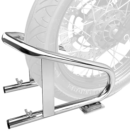 ROBLOCK Heavy Duty Motorcycle Stand Wheel Chock Fits 5.5'' Wide Tires, Portable Removable Motorcycle Wheel Chocks for Trailer Or Garage, 1 Pack, Silver