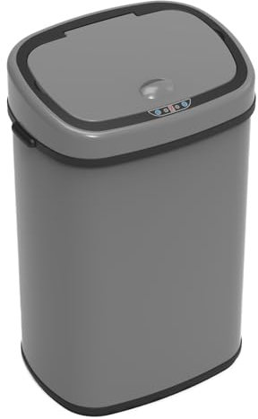 SVITA Sensor-Mülleimer 68L Stahl Mülleimer mit Sensor Elektrischer Abfalleimer Automatisch Küche Grau