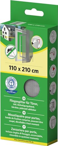 IS-A- Fliegengitter mit Klettband (110 x 210 cm Türe, 1 Stück weiß)