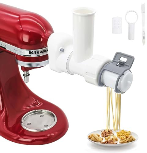 Pasta Attachment Compatible with Kitchen Aid Stand Mixer, 6 Pasta Shape of Pasta Press, 6 in 1 Pasta Noodle Maker Attachments
