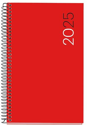 Miquelrius - Agenda 2025, Årlig dagbok 117 x 182 mm, dagskalender, flexibelt polypropen, spiralpapper, 80 g/m², katalanska, engelska och portugisiska
