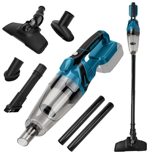 Aspirapolvere Compatibile con Batteria Makita 18 V, 10 kPa, con Bocchetta a Lancia, Ugello per Tappezzeria, Bocchetta per Pavimento, per Casa e Auto (Batteria non Inclusa)