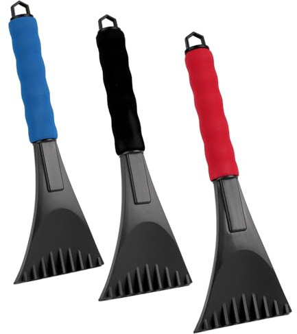 lasuroa 3pcs Car Ice Scrapers, Windshield Ice Scraper Ice Remover Accessories Windshield Window Frost Scratch Snow Remover Tool for Winter