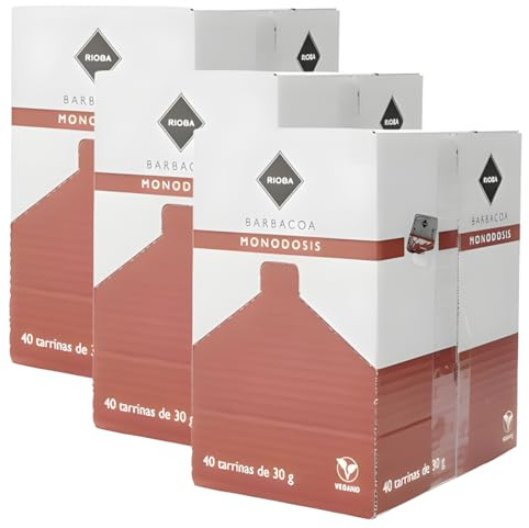 RIOBA Salsa Barbacoa Monodosis: Sabor Auténtico en Cada Tarrina. 30 g contiene 40 monodosis (total 1200 g) (3 CAJAS 40 TARRINAS X 30g.)
