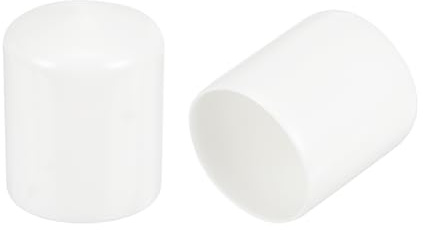 sourcing map 5pcs 40mm(1 9/16) Rubber End Caps, Round Vinyl Plug Insert Plastic End Caps for Tubing, Fence, Pipe Post, Furniture, Railing, White