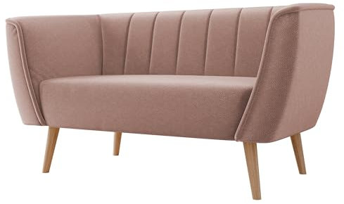 Mirjan24 Zweisitzer Sofa Pontelmo 2, Couch, Couchgarnitur, Sofagarnitur, Polstersofa, Füße aus Holz, Modern Couch, Polstermöbel, Wohnlandschaft (Kronos 27)
