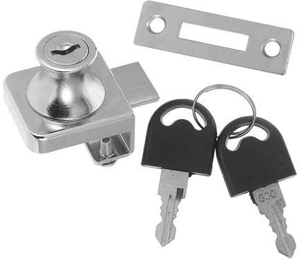 Uonlytech Glass Cabinet Door Lock Display Case Lock Key Secure for Cabinets Kitchen Office Use