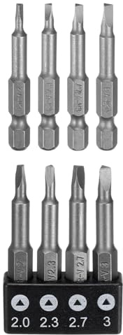 sourcing map 4pcs Triangolo Cacciavite Magnetico Inserto Bit 2.0 2.3 2.7 3.0 1/4 Hex Shank 2 Lunghezza Speciale A Forma di Potenza Punte per Trapano con Supporto Bit