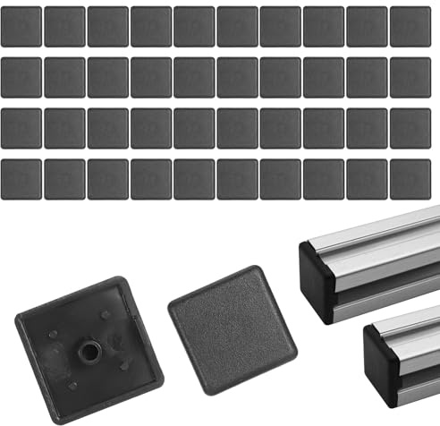 BOHUIZ 40 Stück Endkappen Aluprofil 20x20, Kunststoff Schutzkappen alu Profil 20x20 für Alu-Konstruktionsprofil, Profil-Endkappe, Profil-Abdeckkappe