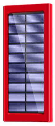 Solar Power Bank 10000mah, Lightweight Solar Battery Charger, Cell Phone Charger, Portable External Battery Pack Power Bank for Camping Hiking Outdoor Survival Home, 14.2x6.7x1.6cm, 225g, Red