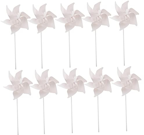 BESTonZON Molinillos de Viento de Papel DIY para Niños, 10 Piezas, Molinillos para Pintar sin Diseño, Juego Educativo de Manualidades para Jardín de Infancia, Creatividad y Coordinación