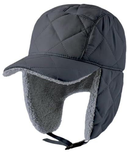 YAMEE Trappermütze Herren mit Ohrenschütz Wasserdicht,Fliegermütze für Damen aus Plüsch Innenfutter Warme,Wintermütze für Männer Winddicht Verstellbar,Russische Mütze für Camping,Radfahren,Wandern