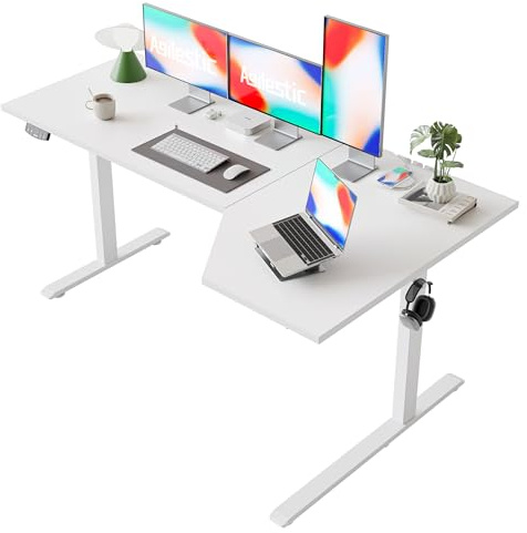 Agilestic Höhenverstellbarer Schreibtisch 160 x 90 cm, Eckschreibtisch