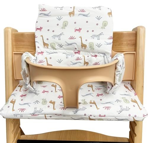 Sitzkissen für Stokke Tripp Trapp Hochstuhl: Doppelte Polsterung, Wasserdicht, Kids Sitzkissen, Abnehmbar, Bio Baumwolle Weiches Zubehör (Zoo)
