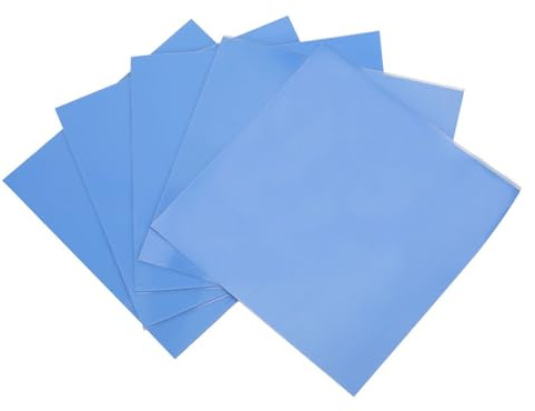 BAFOVY Almohadilla Conductora Térmica de 5 Piezas, Almohadilla de Conducción de Calor de Conductividad Térmica 100x100x0.5 Mm 1.5W/m-K con Elasticidad de Viscosidad de Aislamiento para