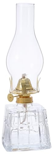 Cabilock Lámpara De Queroseno Retro Cuadrada Elegante De Vidrio Lámpara De Aceite Rústica para Exteriores Iluminación De Emergencia De Queroseno para Decoración del Hogar